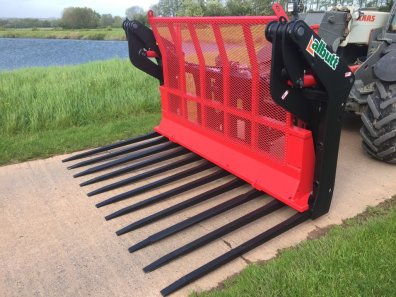 Albutt B809PPHX push off buck rake, new, 9ft wide, 11x hardox tines + 4x kv tines, three point linkage brackets, available with loader adapter