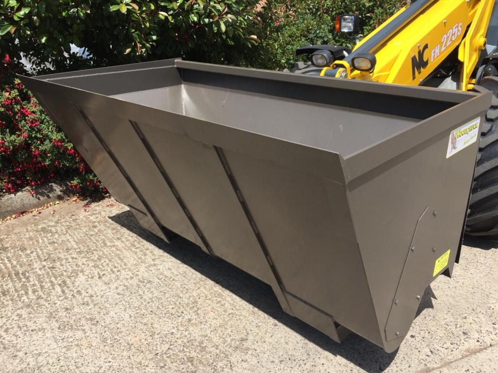 new Woodchuck 80 STL1.5 bedding dispenser, 1.5 cube capacity, High speed spinning discs, left/right hand discharge, telehander bracket ready
