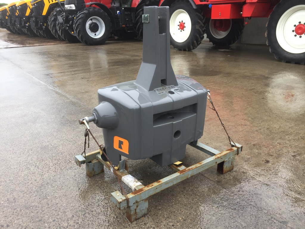 Quicke 600kg weight block, three point linkage mounted, finished in grey