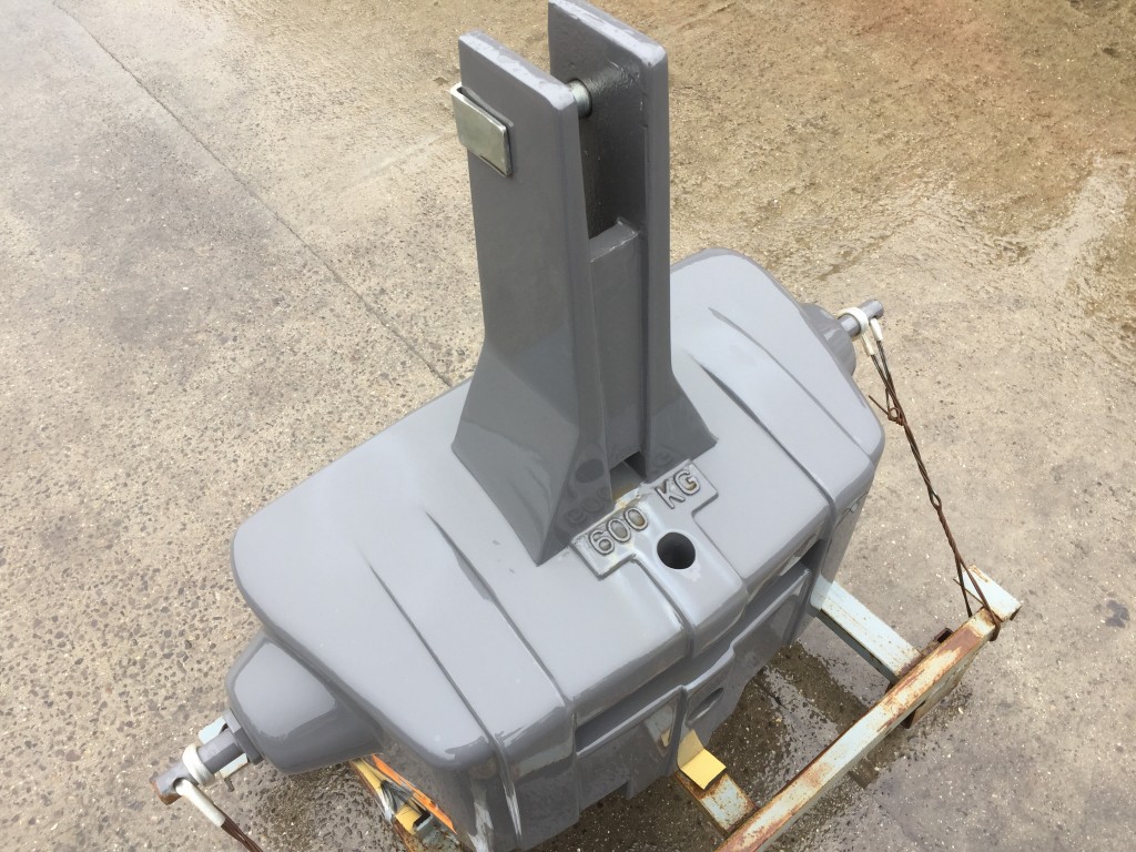 Quicke 600kg weight block, three point linkage mounted, finished in grey