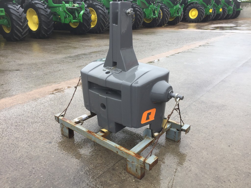 Quicke 600kg weight block, three point linkage mounted, finished in grey