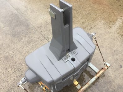Quicke 600kg weight block, three point linkage mounted, finished in grey