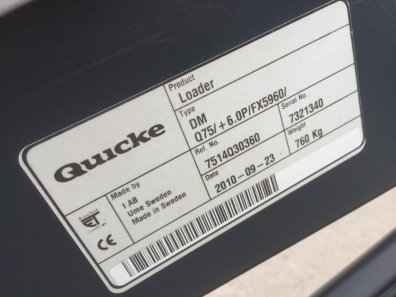 Quicke Q75 loader boom, 2010, Euro + No 3 combi carriage, MC4 multicoupler, soft ride, third service