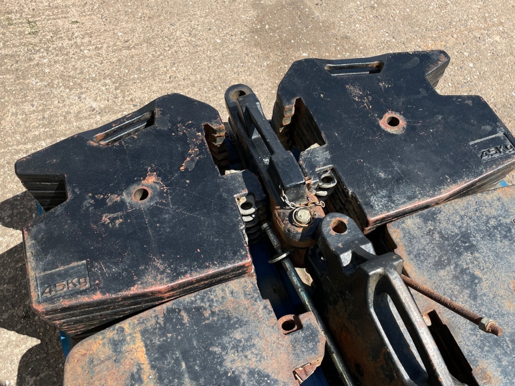 Massey Ferguson 45kg front weights, 10x45kg front weights with centre towing weight