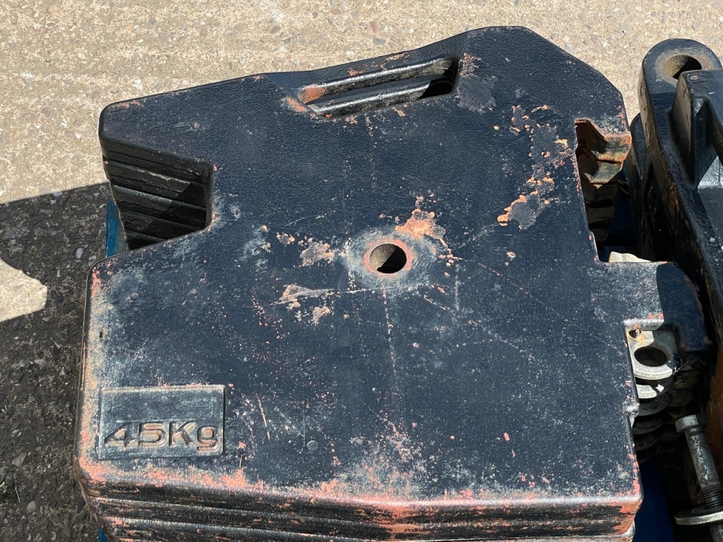 Massey Ferguson 45kg front weights, 10x45kg front weights with centre towing weight