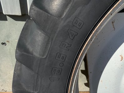 2x 13.6/48 + 2x 11.2/36 Alliance row crop wheels, will fit an MF 6290, MF 6480, MF 7618 and JD 6900 tractors
