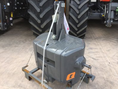 Quicke 900kg weight block, three point linkage mounted, compatible with 600kg extension, finished in grey