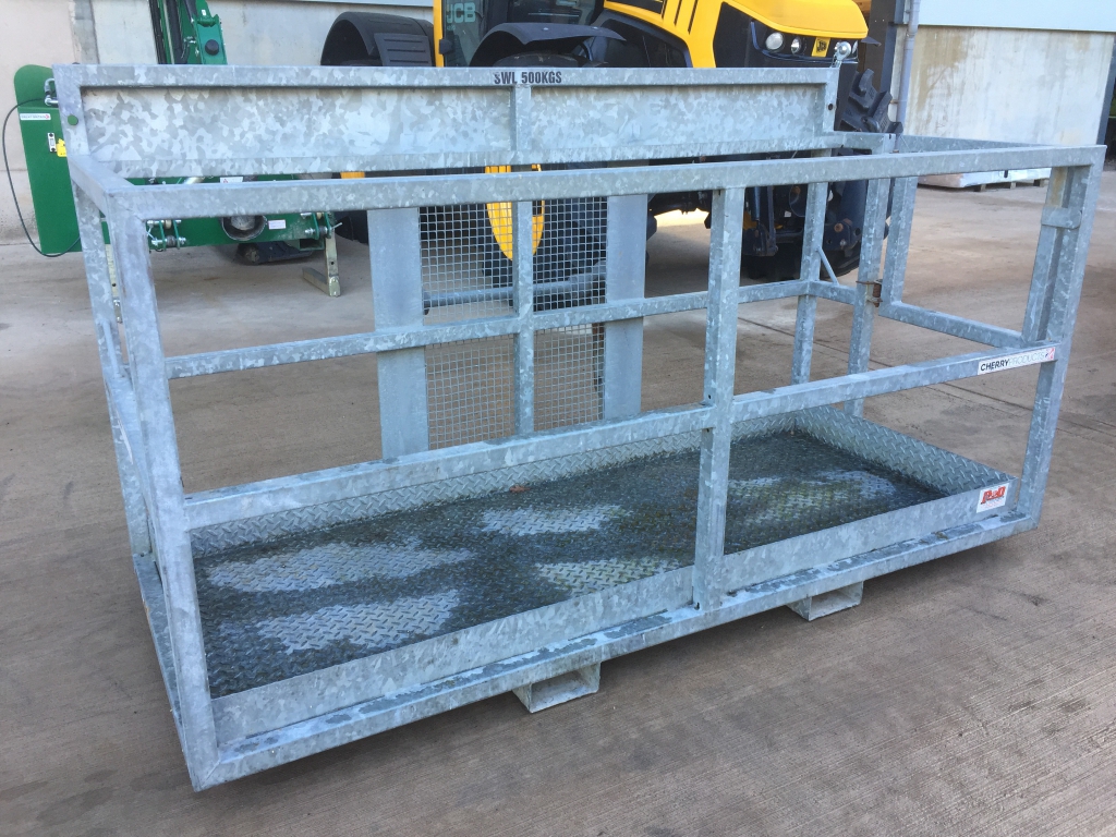 Cherry Products 8ft man platform, used, tool tray, fully galvanised, Manitou brackets and fork lift sockets