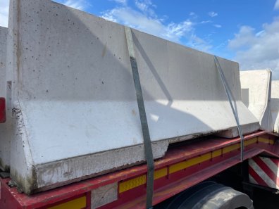 Concrete barriers, 8ft long, 3ft high and 2ft wide