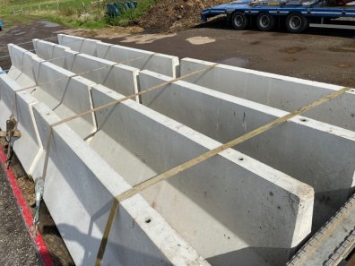 Concrete barriers, 8ft long, 3ft high and 2ft wide