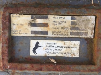 Stallion 10-25 14 ton excavator pallet tines, 2 ton SWL, 65mm pins