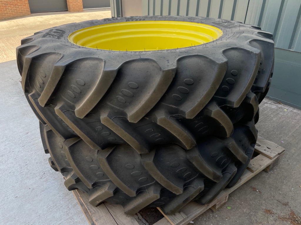 2x 16.9/38 BKT tyres fitted to John Deere wheels