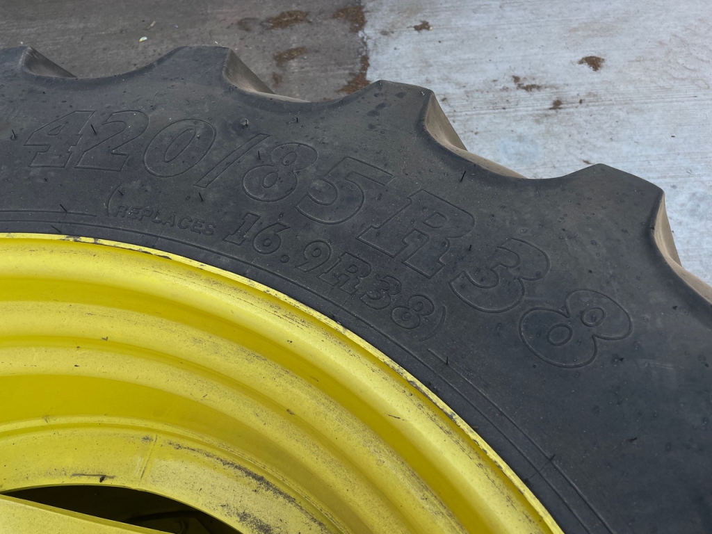 2x 16.9/38 BKT tyres fitted to John Deere wheels
