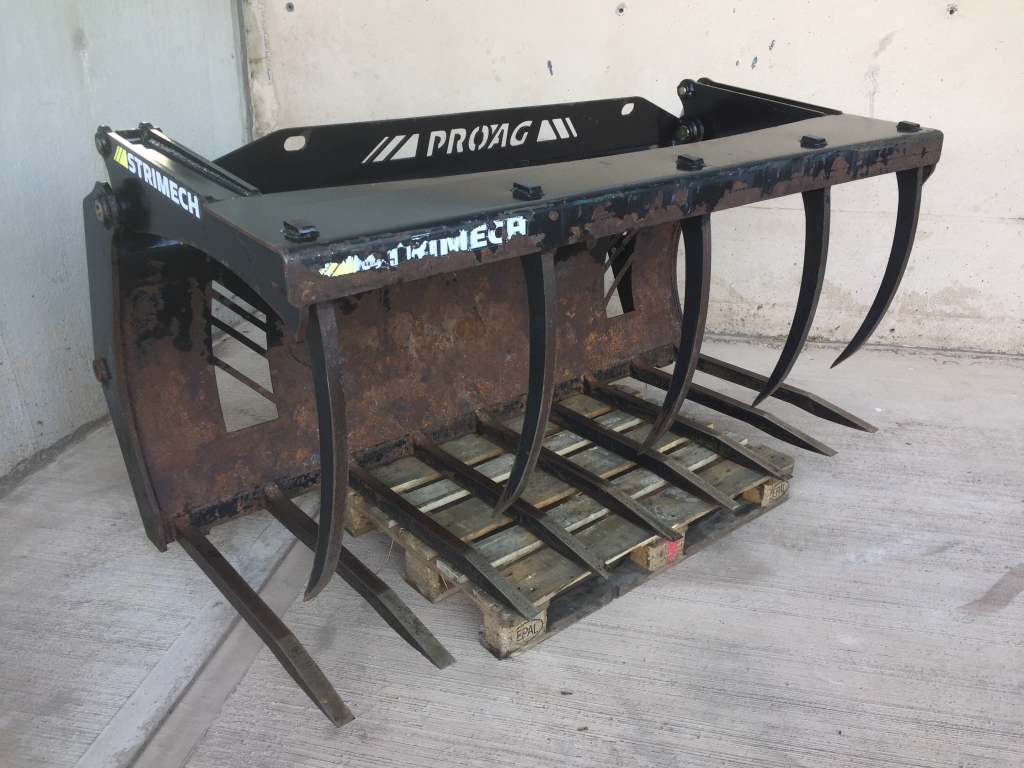 Strimech PS-70X Grab, 2020, 7ft wide, Hardox tines, JCB Compact tool carrier hooks
