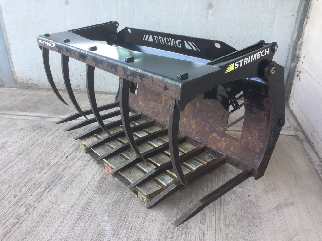 Strimech PS-70X Grab, 2020, 7ft wide, Hardox tines, JCB Compact tool carrier hooks