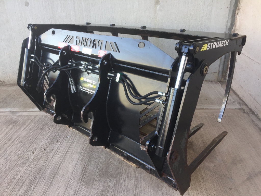 Strimech PS-70X Grab, 2020, 7ft wide, Hardox tines, JCB Compact tool carrier hooks