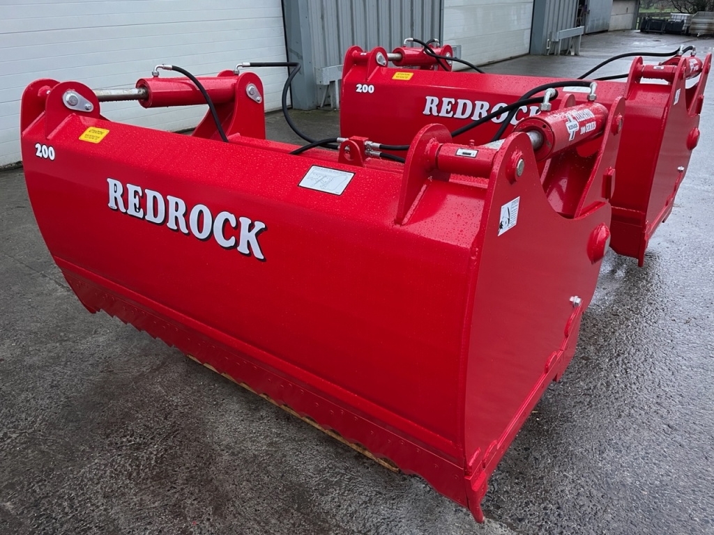 Redrock 100 series, 200 shear grab, NEW, 2 Metres wide, 1 Metre high, twin ram, chrome rams, bolt on blades