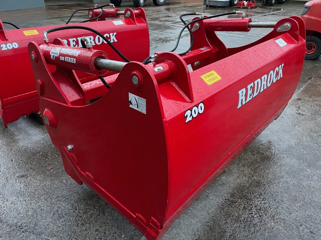 Redrock 100 series, 200 shear grab, NEW, 2 Metres wide, 1 Metre high, twin ram, chrome rams, bolt on blades