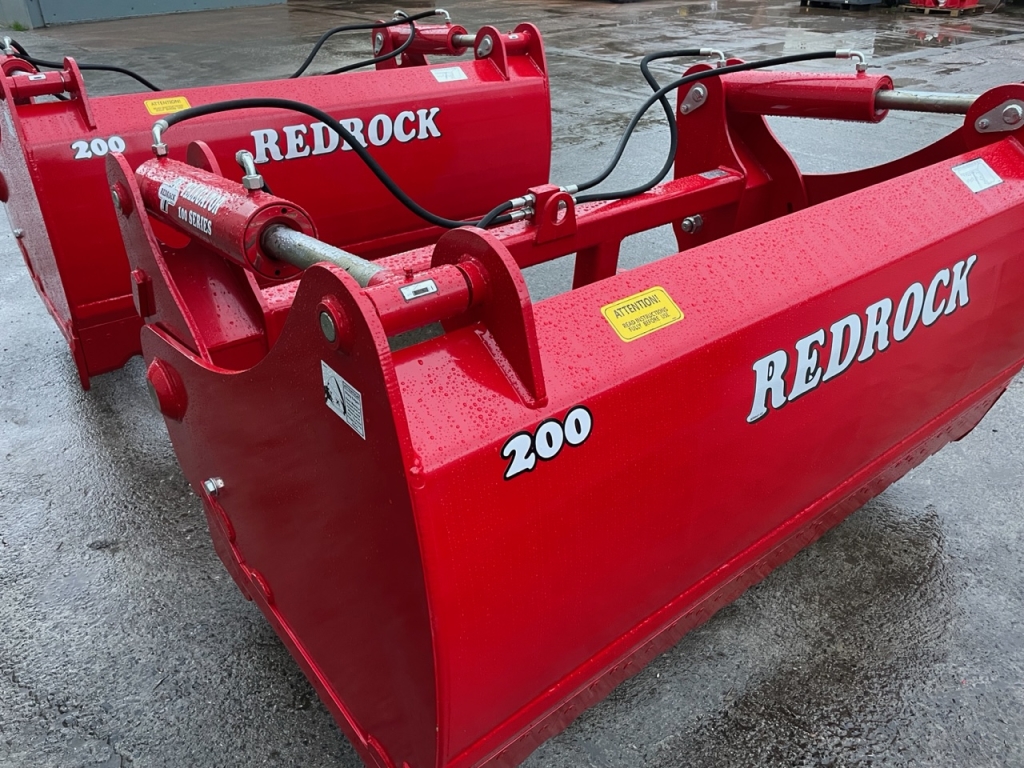 Redrock 100 series, 200 shear grab, NEW, 2 Metres wide, 1 Metre high, twin ram, chrome rams, bolt on blades