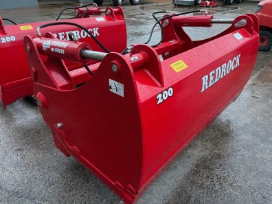 Redrock 100 series, 200 shear grab, NEW, 2 Metres wide, 1 Metre high, twin ram, chrome rams, bolt on blades