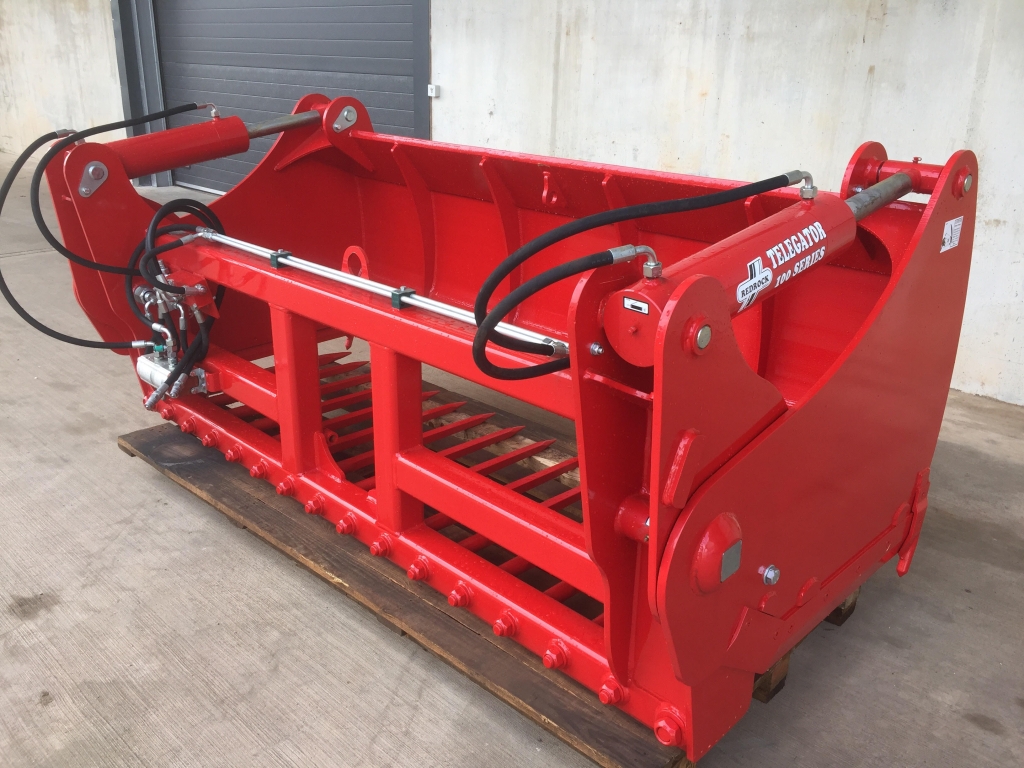 Redrock 100 series, 240 shear grab, NEW, 2.4 meters wide, 1 meter high, twin ram, chrome rams, bolt on blades