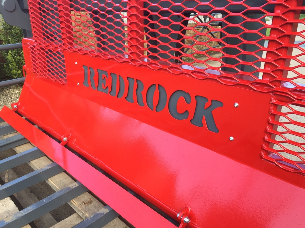 Redrock 10ft push off buckrake, NEW, 10ft wide, 12x hardox tines + 4x side tines, three point linkage brackets, adapter to JCB Q-fit available