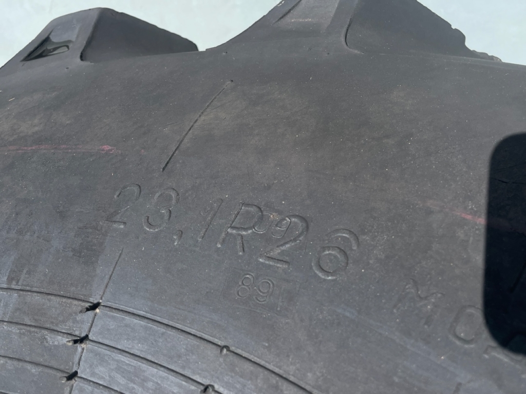2x 23.1/26 tractor tyres fitted to New Holland/Ford tractor rims