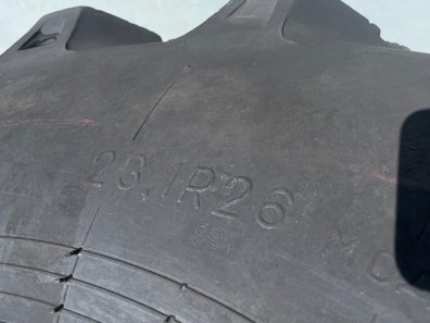 2x 23.1/26 tractor tyres fitted to New Holland/Ford tractor rims