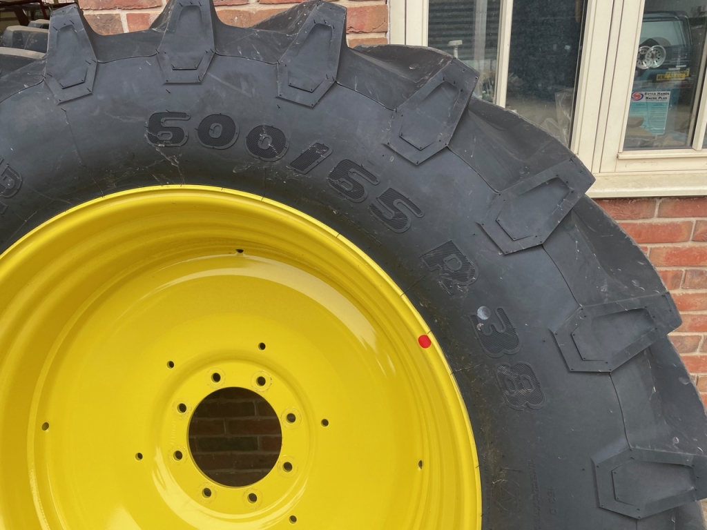 2x 600/65/38 + 2x 540/65/24 Trelleborg 99% tyres fitted to John Deere wheels, as new