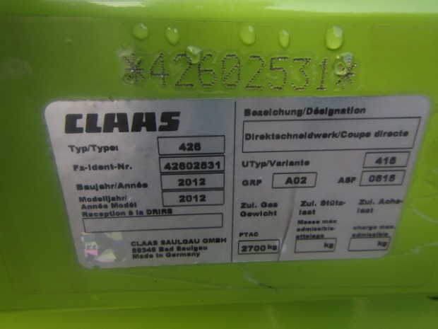 Claas 520 Direct Disc whole crop header