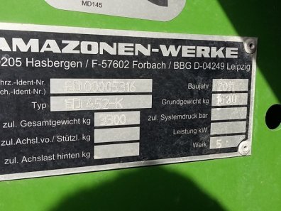 Amazone ED452-K 6 row maize drill