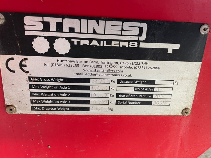 Staines Tri-axle 30ft low loader trailer