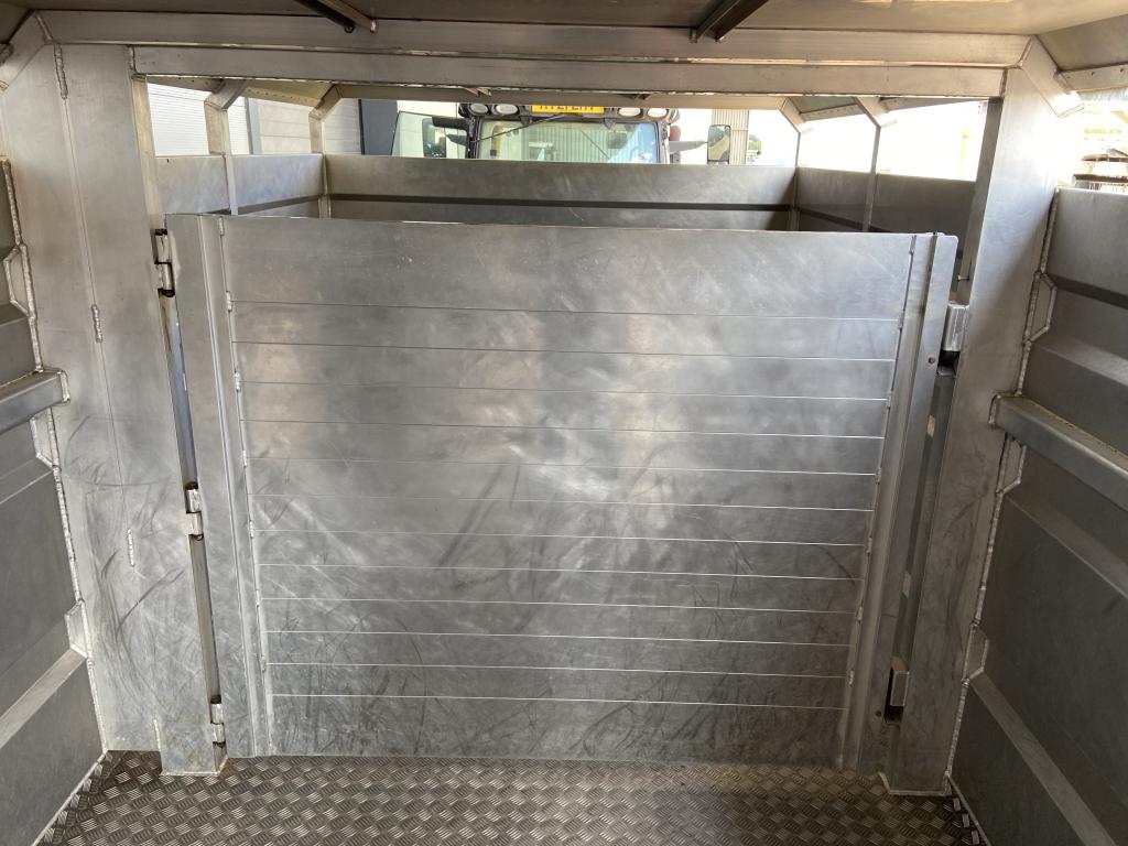 Stewart GX12 FT 12 ton flat trailer with livestock container