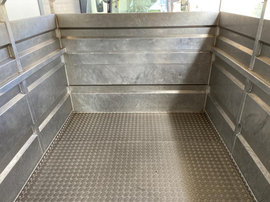 Stewart GX12 FT 12 ton flat trailer with livestock container