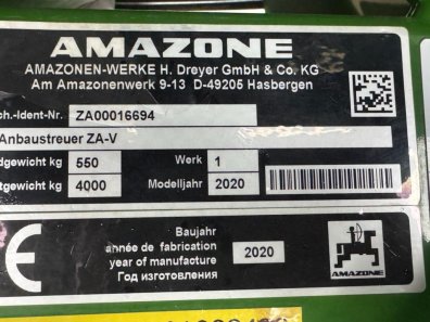 Amazone ZA-V 2600 super fertiliser spinner