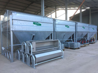 New Condon Engineering feed bins, tip over drinkers and calf transporters.